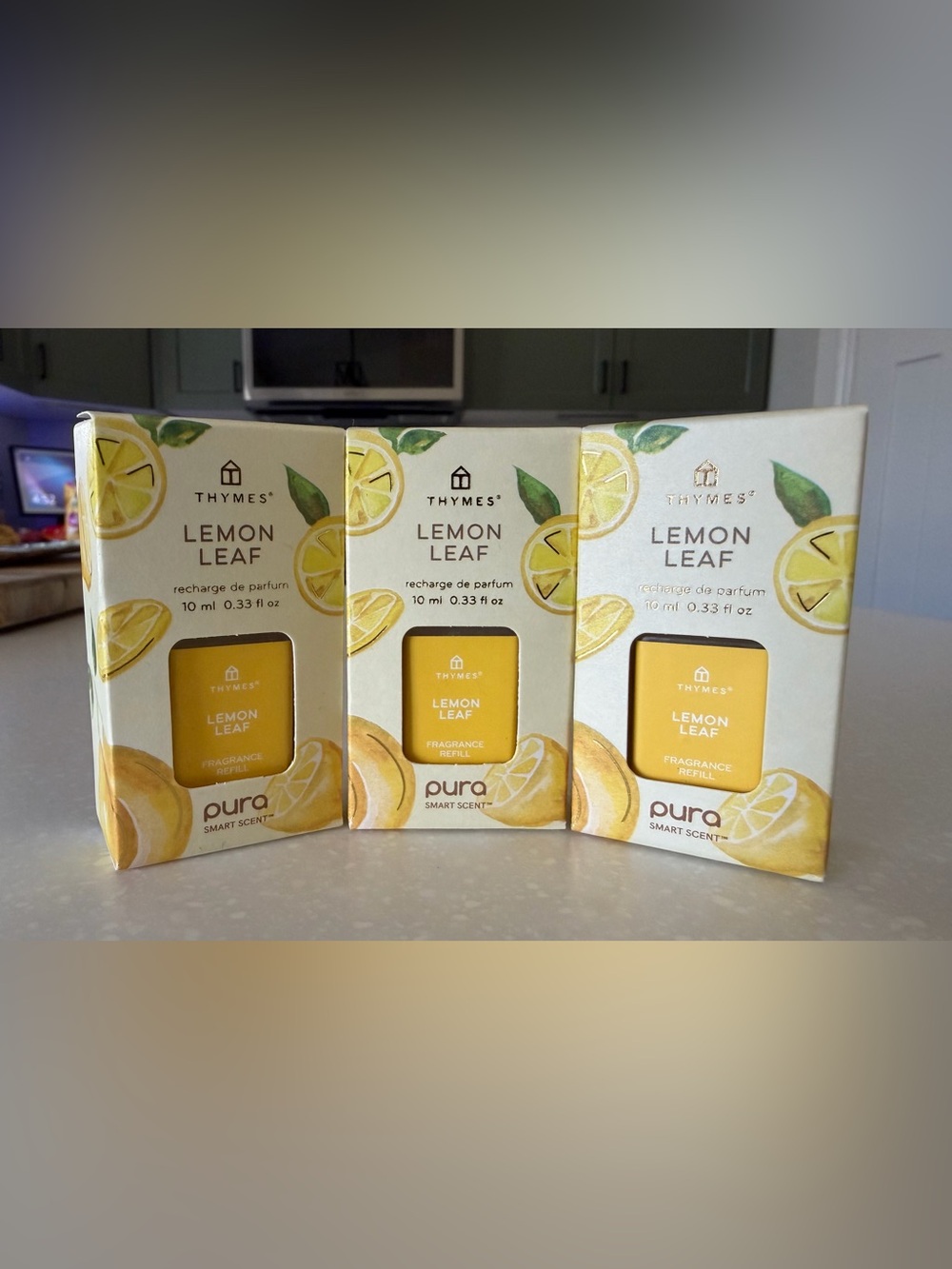 QTY 3 - Thymes Lemon Leaf Fragrance Refill - Yellow